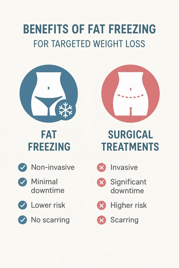 graphic showing the benefits of fat freezing Bootle