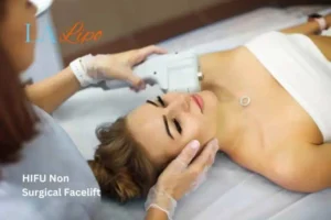 Woman having Hi-Fu to reduce wrinkles Bootle.